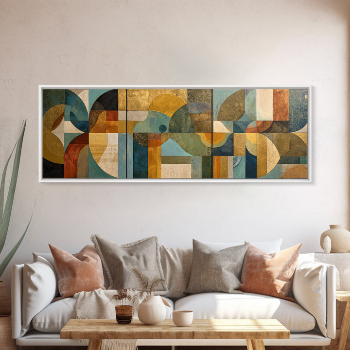 Organic Shape Collage Canvas Print, Boho Art, Art, Living Room Decor, Abstract Art, Bohemian, Wallart, Art Nouveau, Canvas Art, BOH-3x1-88