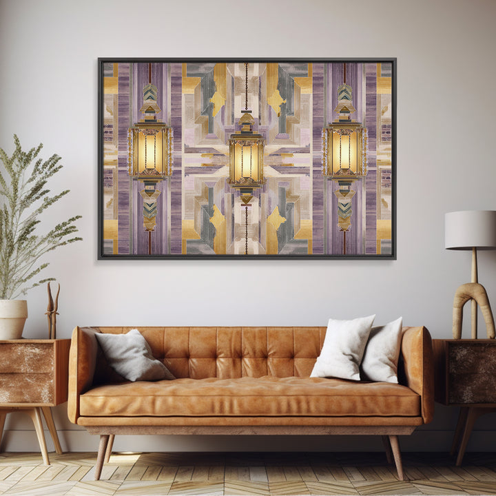 Macrame Geometric Fringe Pattern Framed Canvas Print, Boho Art, Printable Art, Living Room Decor, Fine Art, Bohemian, BOH-3x2-59