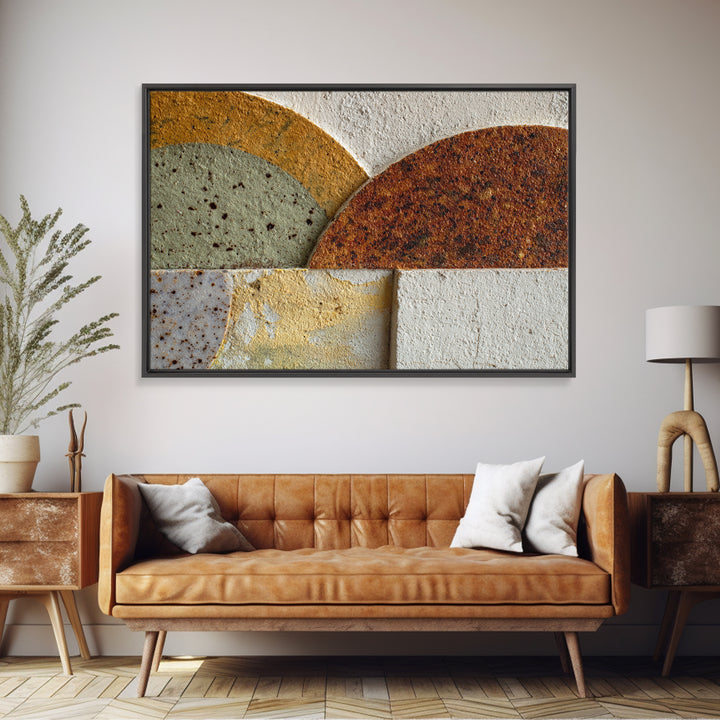 Abstract Clay Shapes Canvas Print, Boho Art, Printable Wall Art, Living Room Decor, Fine Art, Bohemian, Abstract Wall Art, BOH-3x2-68