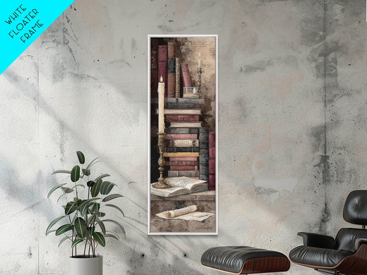 Old Fountain Pen Beside Parchment and Books Canvas Print, Bookstore Art, Autumn Decor, Bookstore Decor, Fine Art, Literary, BOO-1x3-2