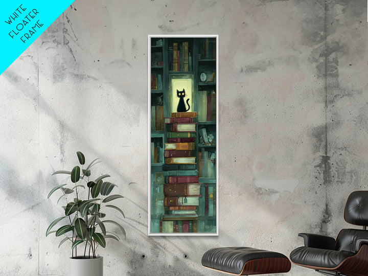 Bookshop Window Cat Canvas Print, Bookstore Art, Printable Wall Art, Bookstore Decor, Fine Art, Literary, Whimsical Art, BOO-1x3-23