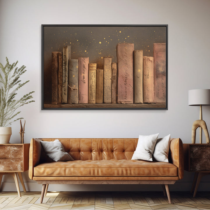 Moonlit Book with Tiny Stars Rising Canvas Print, Bookstore Art, Wall Decor, Bookstore Decor, Fine Art, Literary, Home Decor, BOO-3x2-68