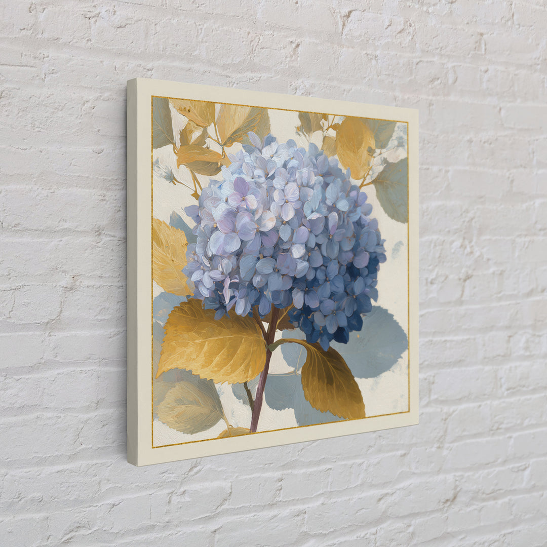 Blue Hydrangea Cluster Framed Canvas Print, Botanical Art, Modern Wall Art, Living Room Decor, Fine Art, Botanic, BOT-1x1-42