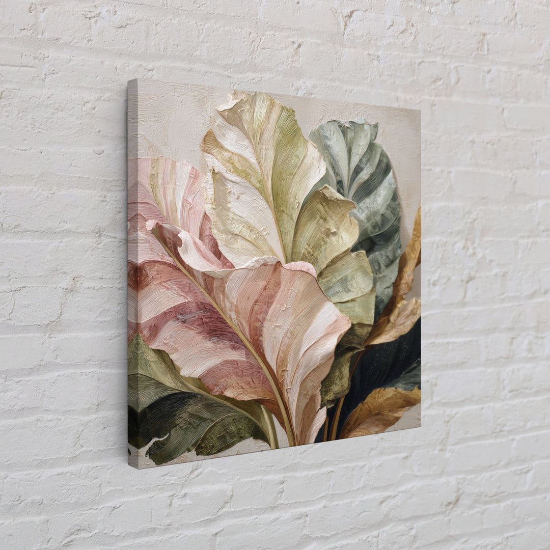 Tropical Banana Leaf Painted Framed Canvas Print, Botanical Art, Home Gift, Living Room Decor, Fine Art, Botanic, Boho Wall Art, BOT-1x1-56