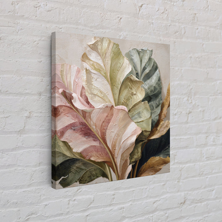 Tropical Banana Leaf Painted Framed Canvas Print, Botanical Art, Home Gift, Living Room Decor, Fine Art, Botanic, Boho Wall Art, BOT-1x1-56