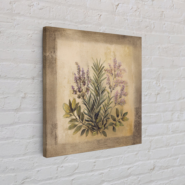 Herb Garden Watercolor Canvas Print, Botanical Art, Poster, Living Room Decor, Fine Art, Botanic, Art Nouveau, Framed Wall Art, BOT-1x1-77