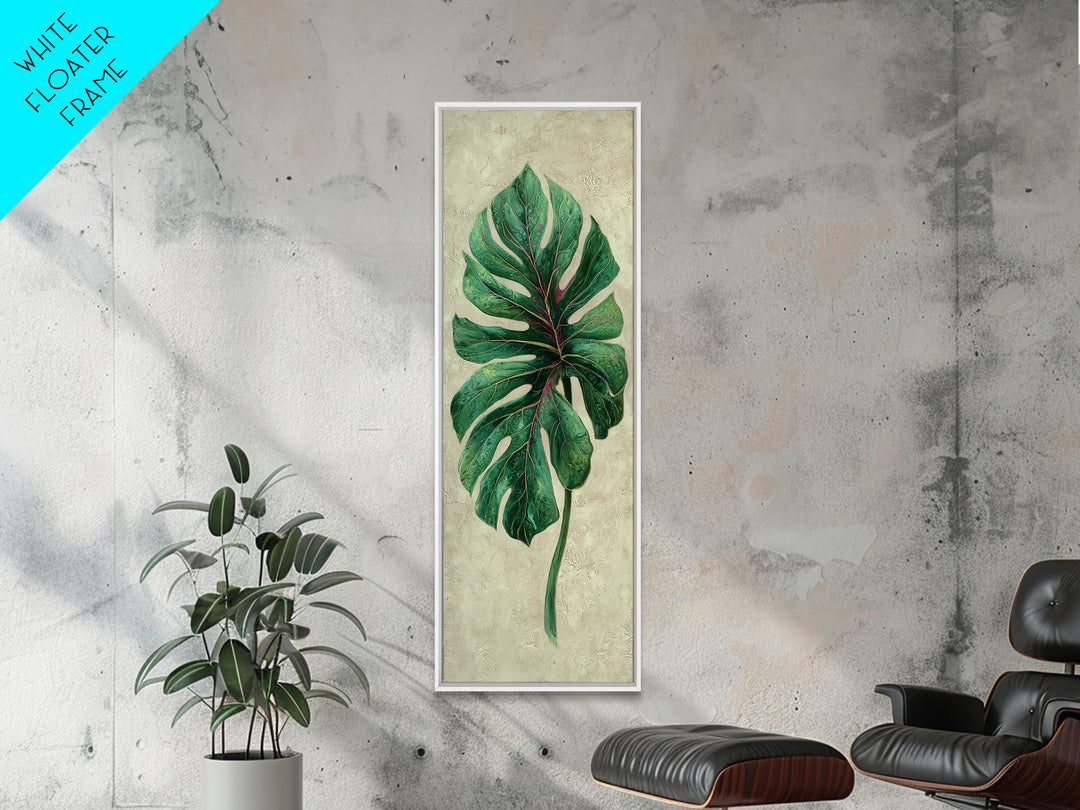 Oversized Monstera Leaf Canvas Print, Botanical Art, Gallery Decor, Living Room Decor, Fine Art, Botanic, Wall Art, Home Decor, BOT-1x3-14