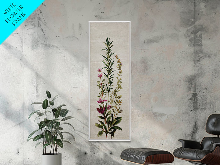 Herb Garden Watercolor Canvas Print, Botanical Art, Poster, Living Room Decor, Fine Art, Botanic, Art Nouveau, Framed Wall Art, BOT-1x3-17