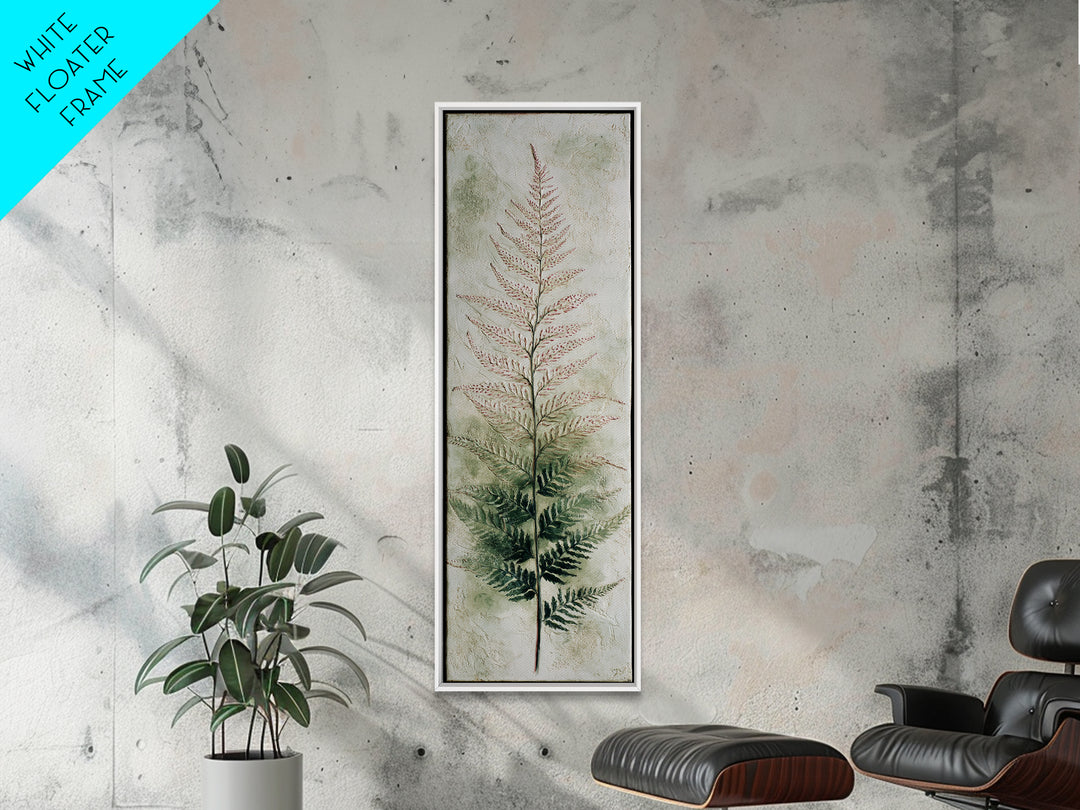 Fern Shadow Pattern on Plaster Surface Canvas Print, Botanical Art, Home Gift, Living Room Decor, Botanic, Boho Wall Art, BOT-1x3-35