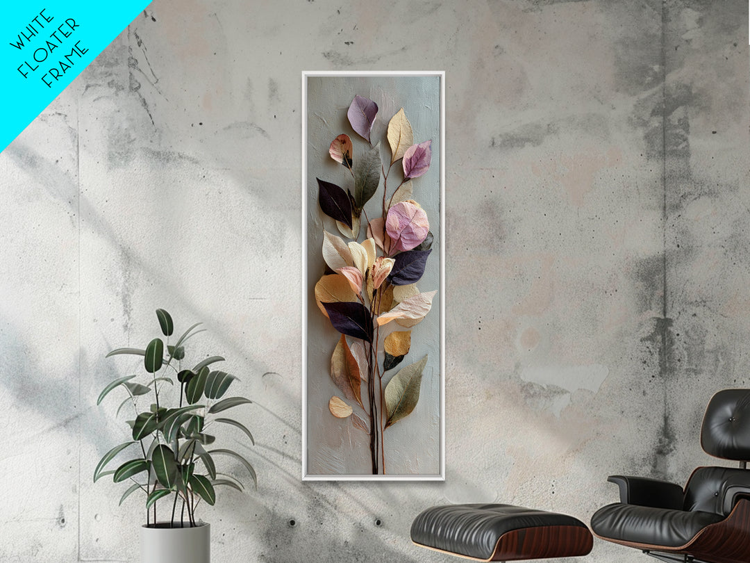 Autumn Leaves Specimen Collection Framed Canvas Print, Botanical Art, Living Room Decor, Watercolor Art, Botanic, BOT-1x3-8