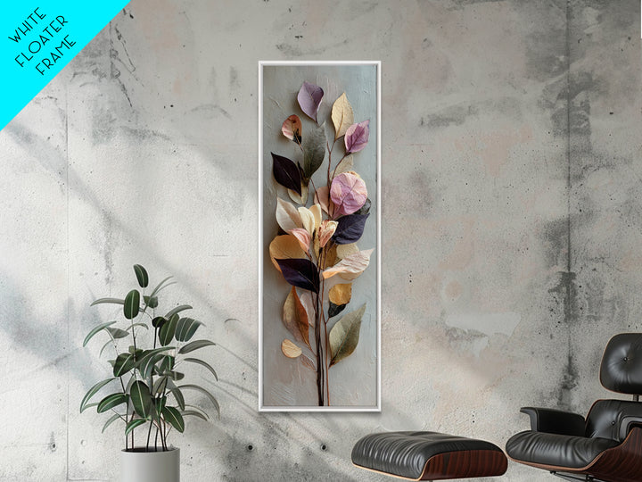 Autumn Leaves Specimen Collection Framed Canvas Print, Botanical Art, Living Room Decor, Watercolor Art, Botanic, BOT-1x3-8