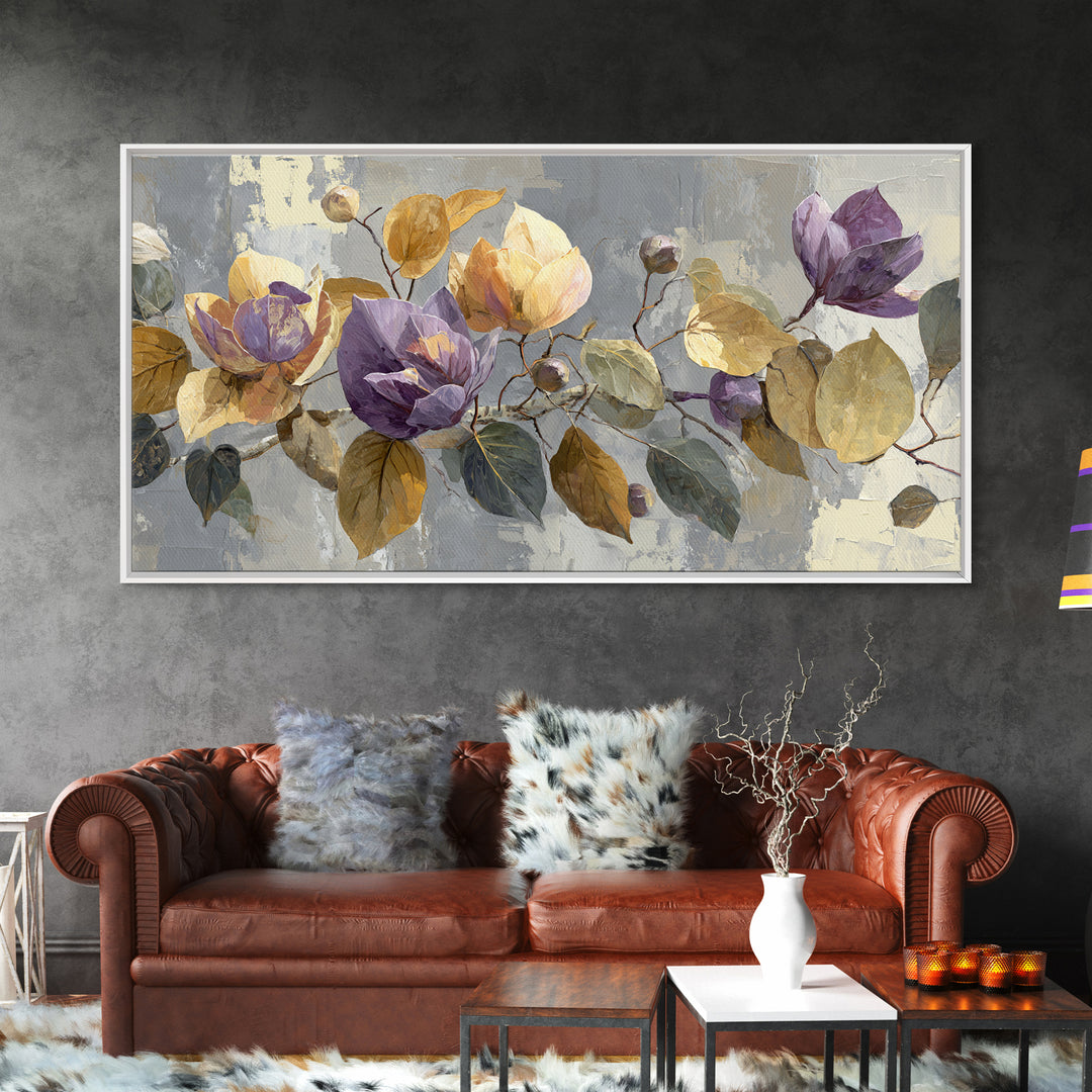 Autumn Leaves Specimen Collection Canvas Print, Botanical Art, Printable Wall Art, Living Room Decor, Oil Painting, Botanic, BOT-2x1-64