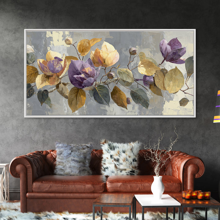 Autumn Leaves Specimen Collection Canvas Print, Botanical Art, Printable Wall Art, Living Room Decor, Oil Painting, Botanic, BOT-2x1-64