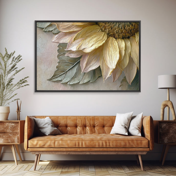 Sunflower Head Closeup Canvas Print, Botanical Art, Living Room Wall Art, Living Room Decor, Fine Art, Botanic, BOT-3x2-44