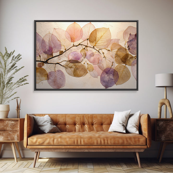 Autumn Leaves Specimen Collection Framed Canvas Print, Botanical Art, Print, Living Room Decor, Watercolor Art, Botanic, BOT-3x2-96