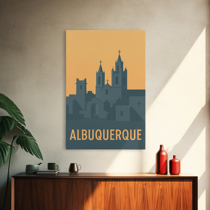 Albuquerque New Mexico Travel Poster, Canvas Print, Retro Wall Art, Albuquerque Poster Print, Travel Wall Art, Vintage City Poster