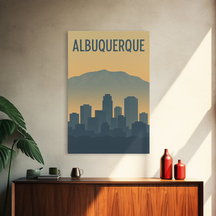 Albuquerque Travel Poster, Canvas Print, Mid Century Travel Art, Albuquerque Poster Print, Fine Art Print, Home Office Decor, Design 2