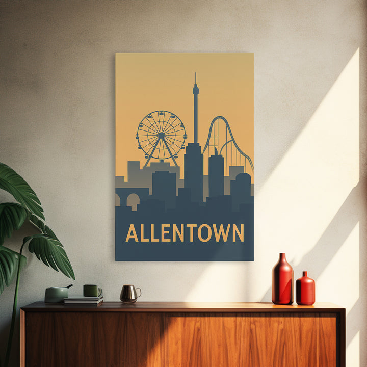 Allentown Pennsylvania Travel Poster, Canvas Print, City Poster Art, Allentown Poster Print, Skyline Art, Travel Poster Set, Poster Art