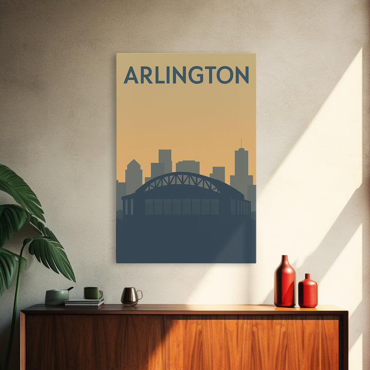 Arlington Travel Poster, Canvas Print, Mid Century Travel Art, Arlington City Art, Gift For Travelers, Eclectic Wall Decor, Travel Posters