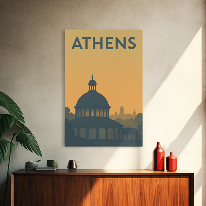 Athens Georgia Travel Poster, Canvas Print, Sunset Skyline Wall Art, Athens City Art, Wanderlust Decor, Travel Art Print, City Travel Prints