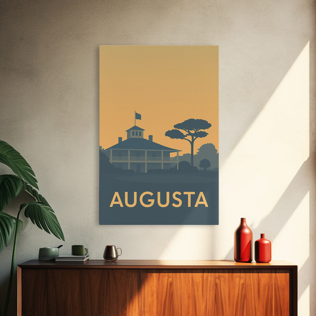 Augusta Travel Poster, Canvas Print, Minimalist Retro Wall Art, Augusta Travel Art, Travel Art Print, City Illustration, Home Office Decor