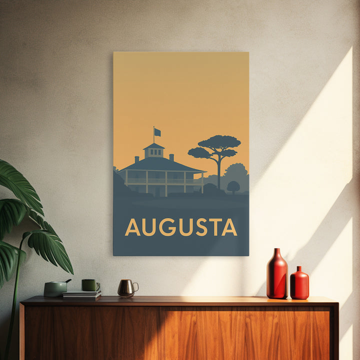 Augusta Travel Poster, Canvas Print, Minimalist Retro Wall Art, Augusta Travel Art, Travel Art Print, City Illustration, Home Office Decor