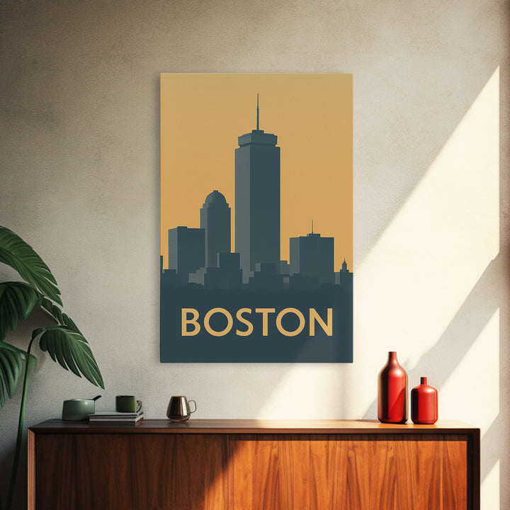 Boston Travel Poster, Canvas Print, Mid Century Travel Art, Boston Travel Art, Vintage City Poster, Vintage Travel Print, Travel Art Print