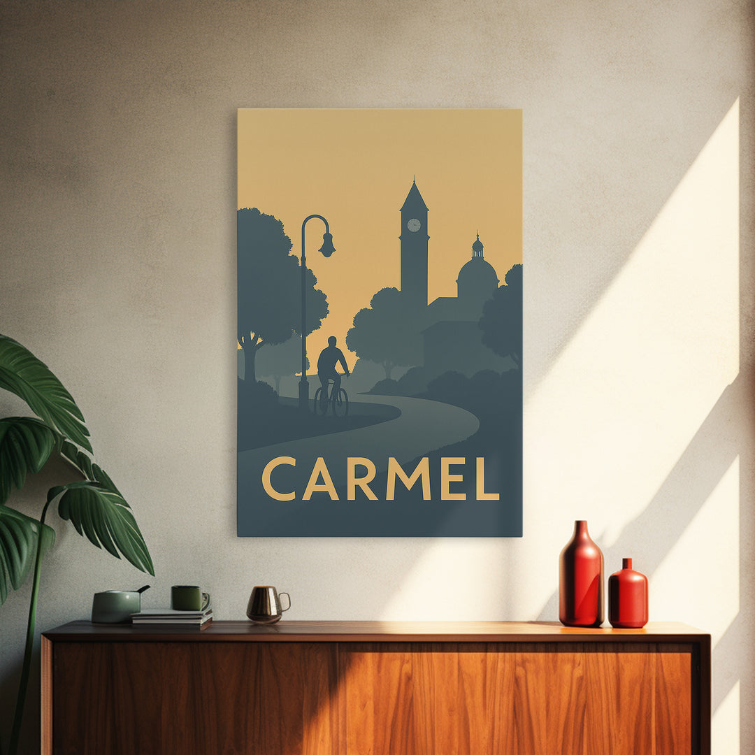 Carmel Travel Poster, Framed Canvas Print, Mid Century Travel Art, Carmel City Art, Travel Poster Art, Vintage Travel Print, Art Print