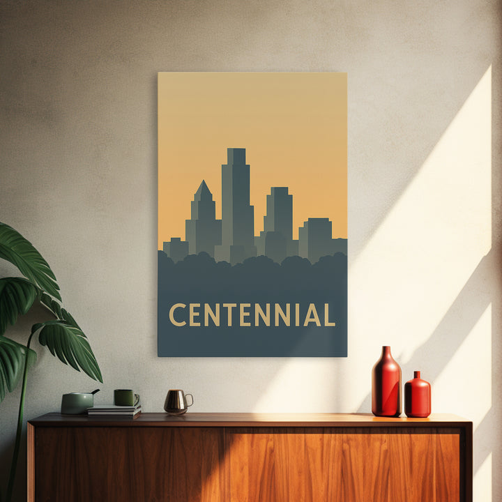 Centennial Travel Poster, Canvas Print, Vintage City Poster Art, Centennial Poster Print, Vintage Travel Print, Travel Poster Set