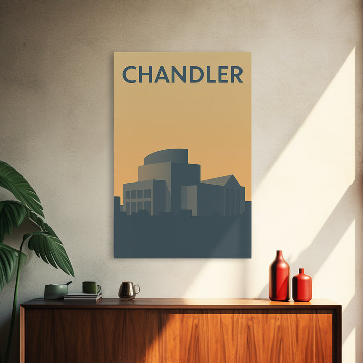Chandler Arizona Travel Poster, Canvas Print, Retro Wall Art, Chandler City Art, Retro Travel Print, City Travel Prints, City Art Print