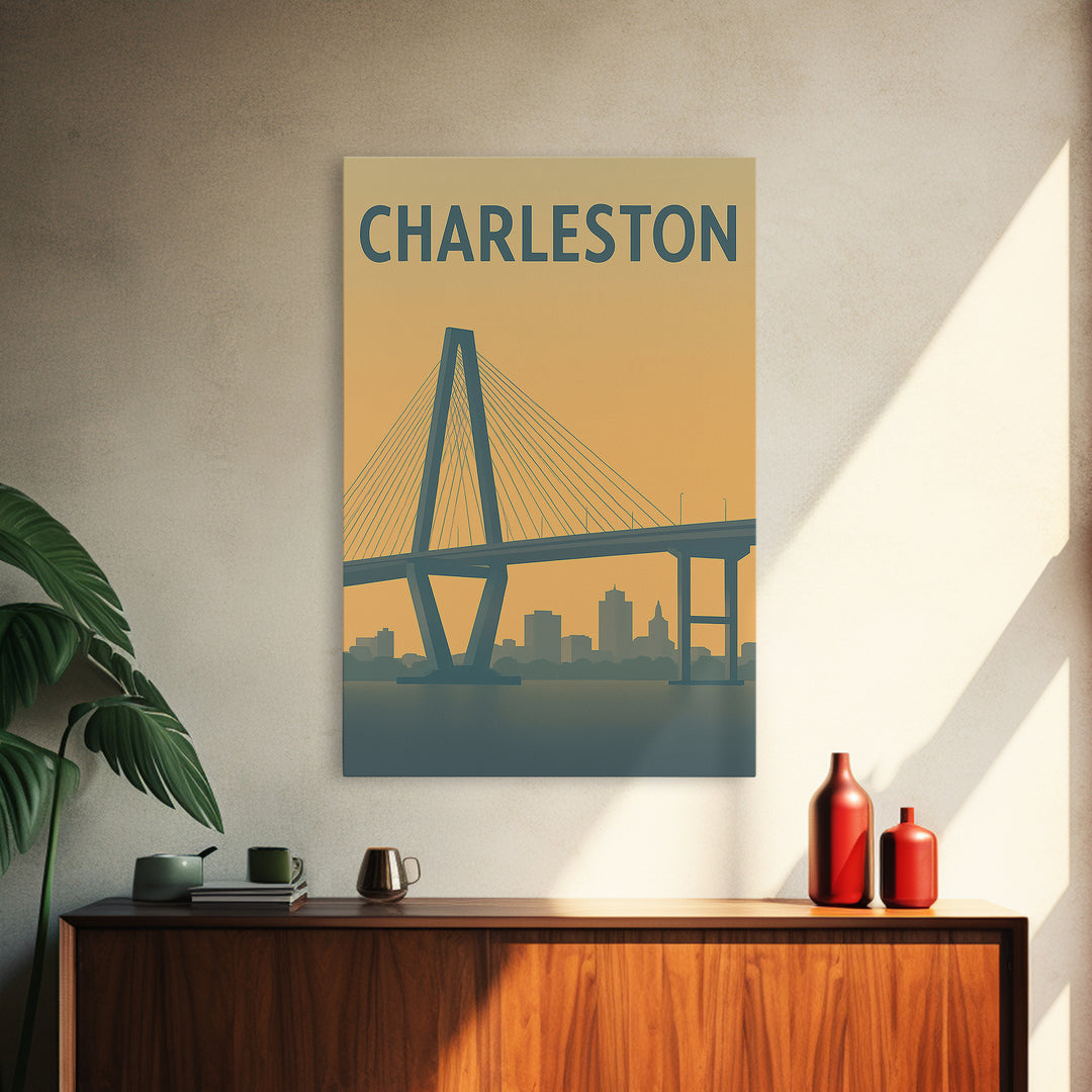 Charleston South Carolina Travel Poster, Canvas Print, Travel Art, Charleston Wall Art, Wall Decor, Wanderlust Decor, City Travel Prints