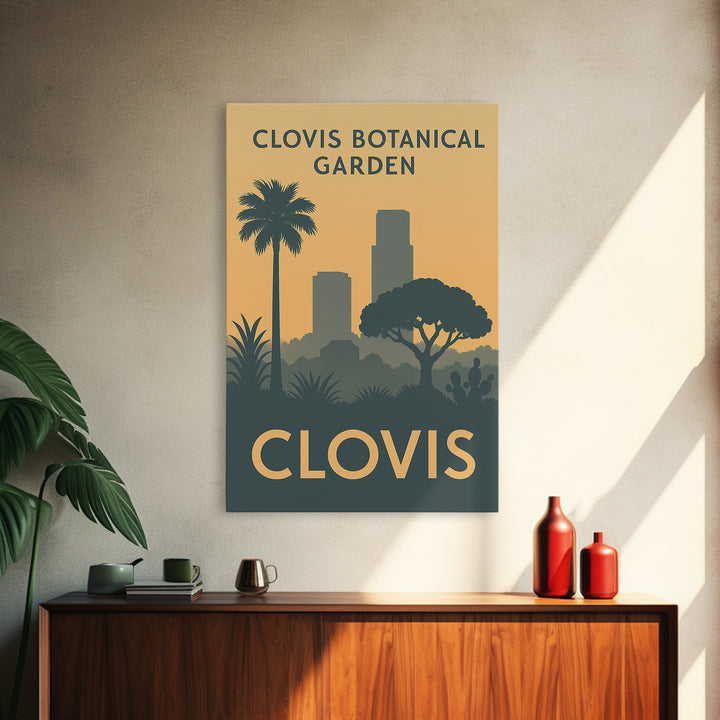 Clovis Travel Poster, Canvas Print, Minimalist Retro Wall Art, Clovis Travel Art, Fine Art Print, Eclectic Wall Decor, Wanderlust Decor