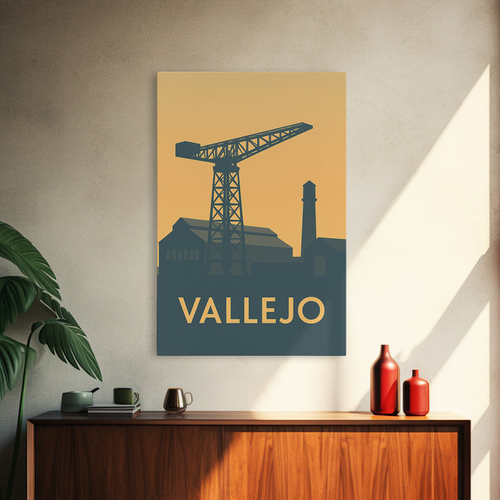 Vallejo California Travel Poster, Canvas Print, Vintage City Poster Art, Vallejo Wall Art, Poster Art, City Illustration, Fine Art Print