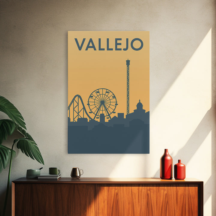 Vallejo Travel Poster, Framed Canvas Print, Mid Century Travel Art, Vallejo Travel Art, Vintage Travel Art, Gift For Travelers