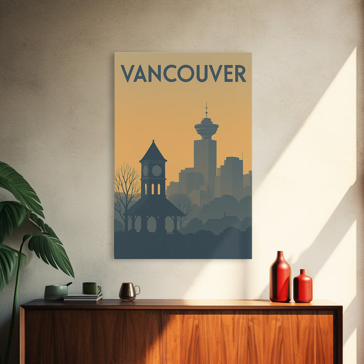 Vancouver Washington Travel Poster, Canvas Print, Sunset Skyline Wall Art, Vancouver Poster Print, City Art Print, Wall Art, Poster Art