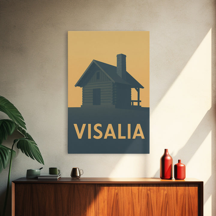 Visalia Travel Poster, Canvas Print, Sunset Skyline Wall Art, Visalia Wall Art, Travel Wall Art, City Travel Prints, Watercolor Skyline Art
