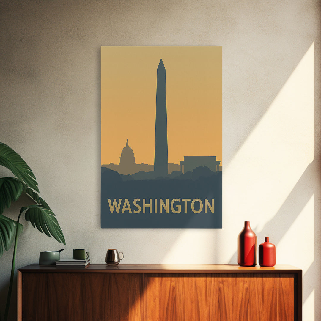 Washington Travel Poster, Canvas Print, Vintage City Poster Art, Washington Travel Art, Vintage City Poster, Gift For Travelers