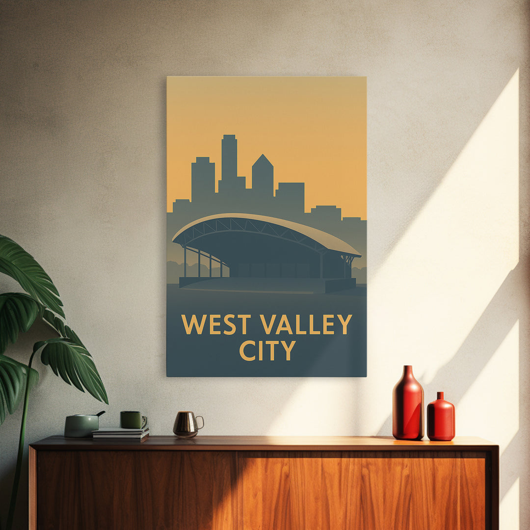 West Valley City Travel Poster, Canvas Print, Mid Century Travel Art, West Valley City Travel Art, Mid Century Wall Art, Eclectic Wall Decor