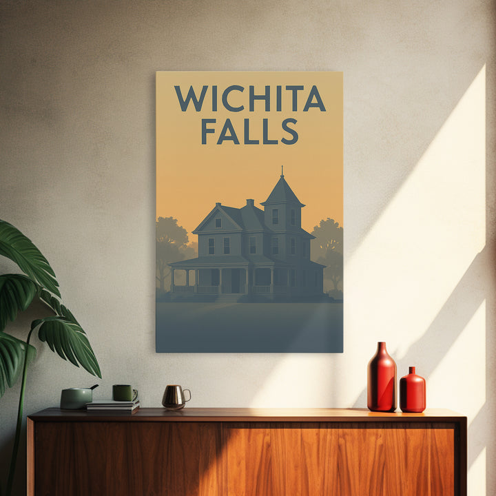 Wichita Falls Texas Travel Poster, Canvas Print, Mid Century Travel Art, Wichita Falls Travel Art, Vintage Travel Print, Travel Poster Set