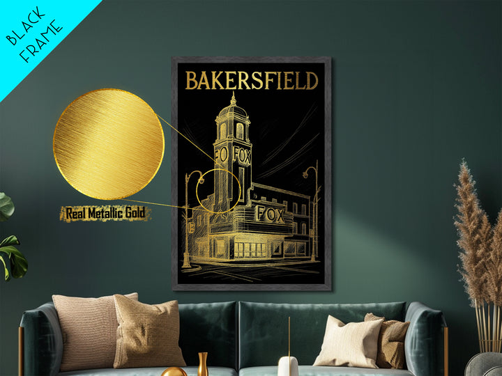 Bakersfield California travel, Metallic Gold Print, Travel Art Prints, Metal Art, Wood Framed Art, Graduation Travel Gift, Traveler Gift