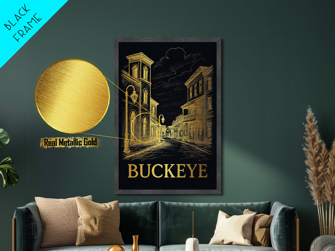 Buckeye Arizona art, Metallic Gold Art, Best Friend Gifts, Metal Art, Wood Framed Art, Birthday Travel Gift, Destination Gift