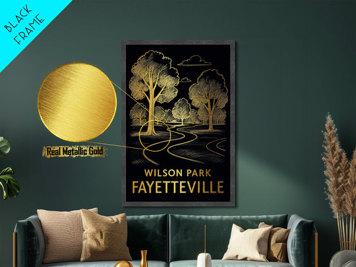 Fayetteville North Carolina art, Metallic Gold Art, Housewarming Gift, Metal Art, Wood Framed Art, Newlywed Travel Gift
