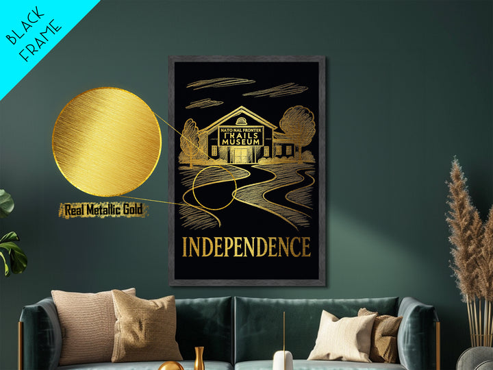 Independence Missouri art, Metallic Gold Art, Best Friend Gifts, Metal Art, Wood Framed Art, Birthday Travel Gift, Destination Gift
