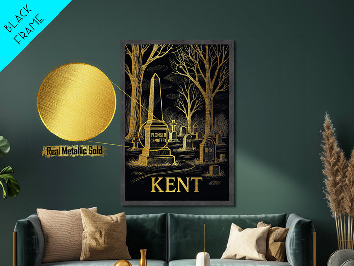 Kent Washington art, Metallic Gold Art, Modern House Art, Metal Art, Wood Framed Art, Graduation Travel Gift, Travel Gift