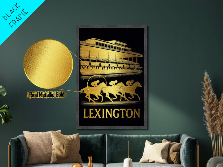 Lexington Kentucky art, Metallic Gold Art, Best Friend Gifts, Metal Art, Wood Framed Art, Birthday Travel Gift, Destination Gift