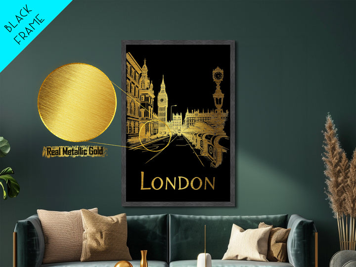 London art, Metallic Gold Art, Travel Art Prints, Metal Art, Wood Framed Art, Best Friend Gifts, Adventure Lover Gift