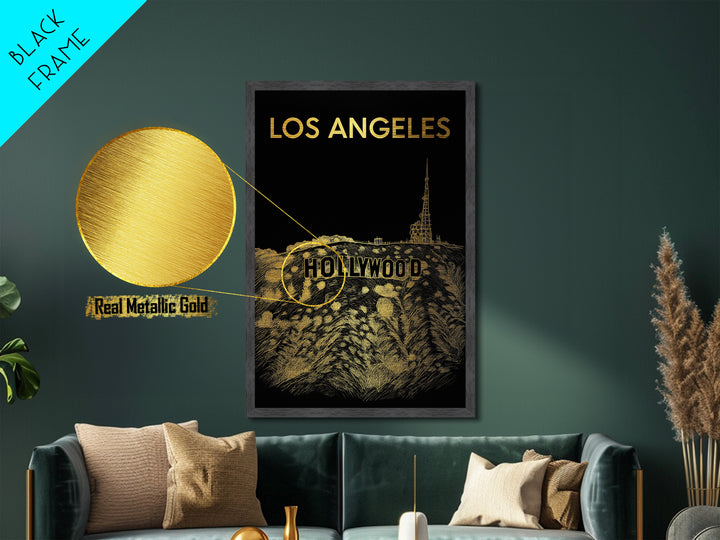 Louisville Kentucky travel, Metallic Gold Print, Modern House Art, Metal Art, Wood Framed Art, Wanderlust Gift