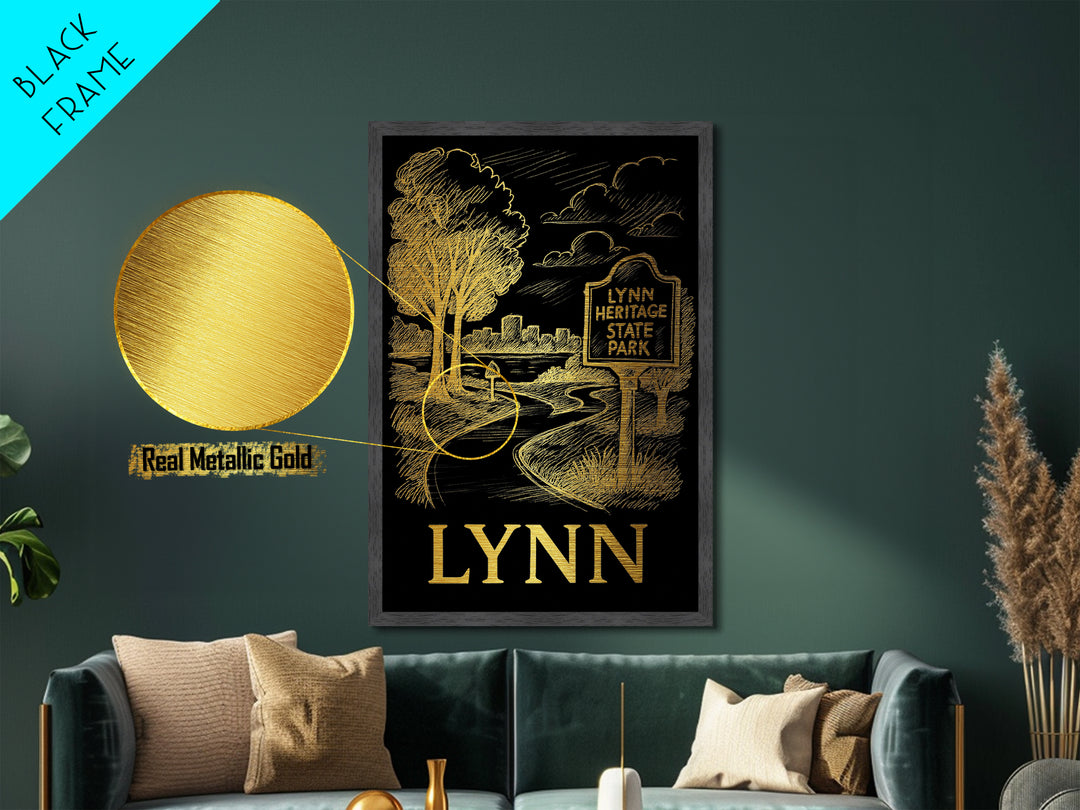 Macon Georgia travel, Metallic Gold Print, Housewarming Gift, Metal Art, Wood Framed Art, Newlywed Travel Gift