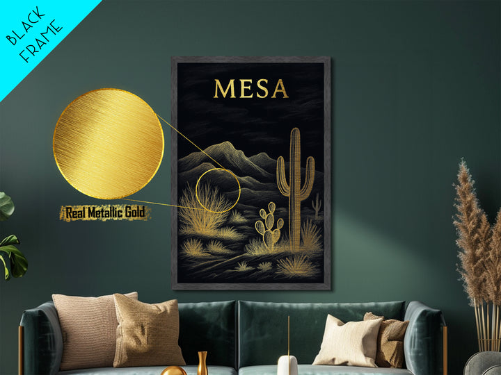 Mesa Arizona travel, Metallic Gold Print, College Dorm Décor, Metal Art, Wood Framed Art, Graduation Travel Gift