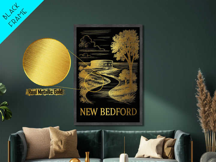New Braunfels Texas travel, Metallic Gold Print, College Dorm Décor, Metal Art, Wood Framed Art, Graduation Travel Gift, Traveler Gift